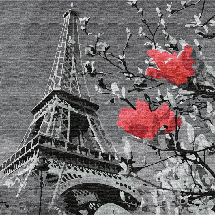 Картины по номерам Molly арт.KHM0038 Париж в цвету (15 цветов) 30х30 см
