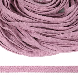 Шнур плоский х/б 12мм турецкое плетение цв.010 розовый уп.50 м