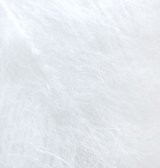 Пряжа для вязания Ализе Mohair classic (25% мохер, 24% шерсть, 51% акрил) 5х100г/200м цв.055 белый