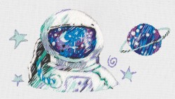 Набор для вышивания PANNA "Живая картина" арт. JK-2209 Космонавт 6,5х4,5см
