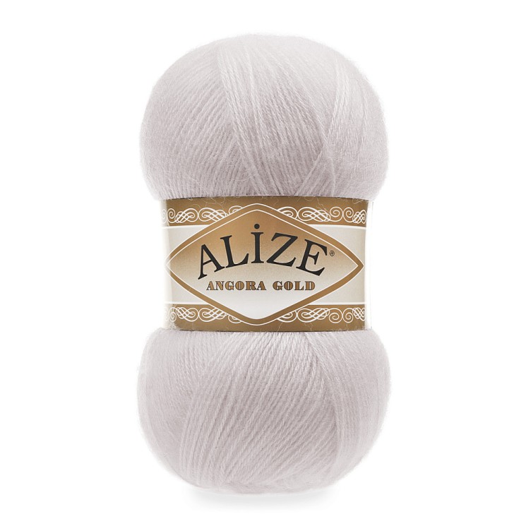 Пряжа для вязания Ализе Angora Gold (20% шерсть, 80% акрил) 5х100г/550м цв.168 белая зима