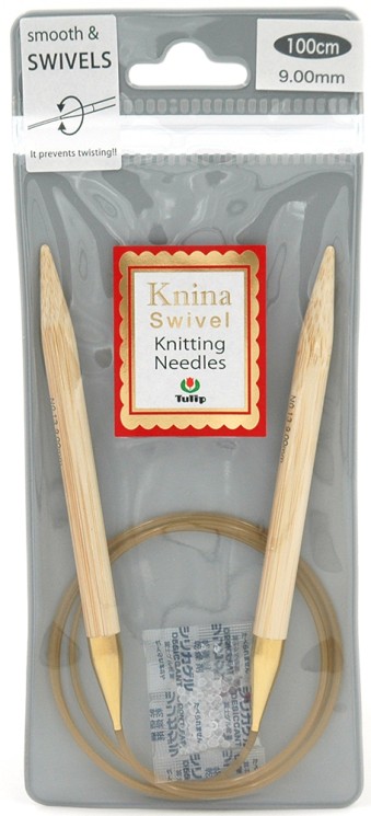 1000900 Tulip Спицы круговые "Knina Swivel" 9мм / 100см, натуральный бамбук
