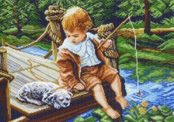 Рисунок на канве МАТРЕНИН ПОСАД арт.37х49 - 0854 С другом на рыбалке