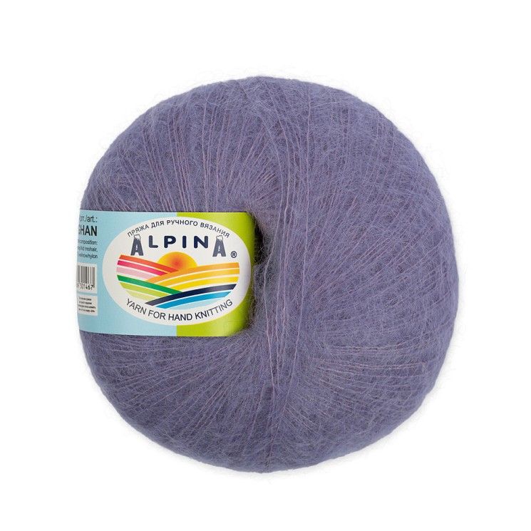 Пряжа ALPINA MEGHAN (73% кид мохер, 27% нейлон) 4х50г/390м цв.06 св.фиолетовый