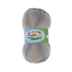 Пряжа ALPINA ROMANTIC (100% шерсть) 5х100г/300м цв.13 бежевый-св.серый