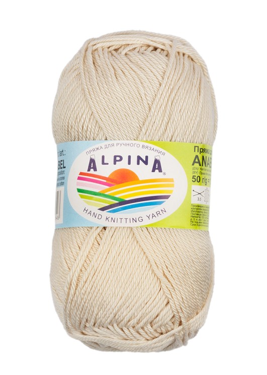 Пряжа ALPINA ANABEL (100% мерсеризованный хлопок) 10х50г/120м цв.004 св.бежево-розовый
