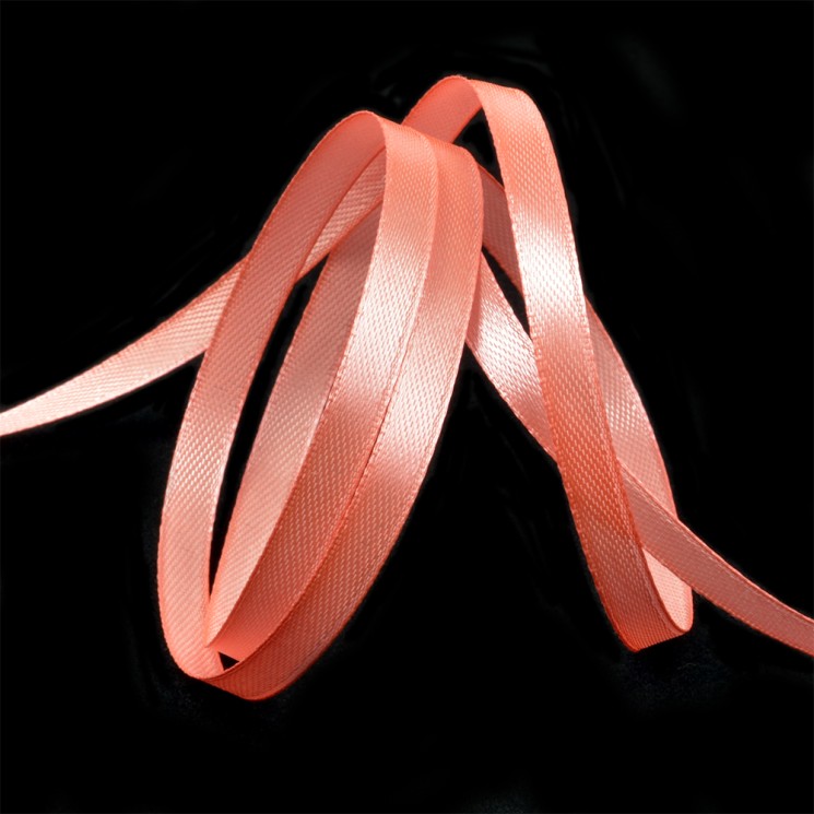 Лента атласная 1/4" (6мм) цв.3074 ярк.персиковый IDEAL уп.27,4 м