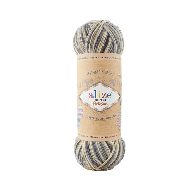 Пряжа для вязания Ализе Superwash Artisan (75% шерсть, 25% полиамид) 5х100г/420м цв.9005