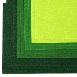 Набор листового фетра (жесткий) IDEAL 1мм 20х30см арт.FLT-HA6 уп.10 листов цв.зеленый ассорти