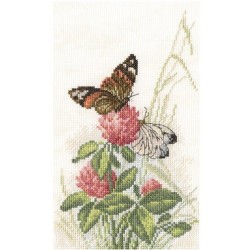 Набор для вышивания РТО арт.M521 Бабочки на клевере 14х23 см упак (1 шт)