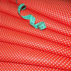 Ткань хлопок Горошек мелк-7056, 120г/м , 100% хлопок, шир.150см, цв.05 красный рул.50м