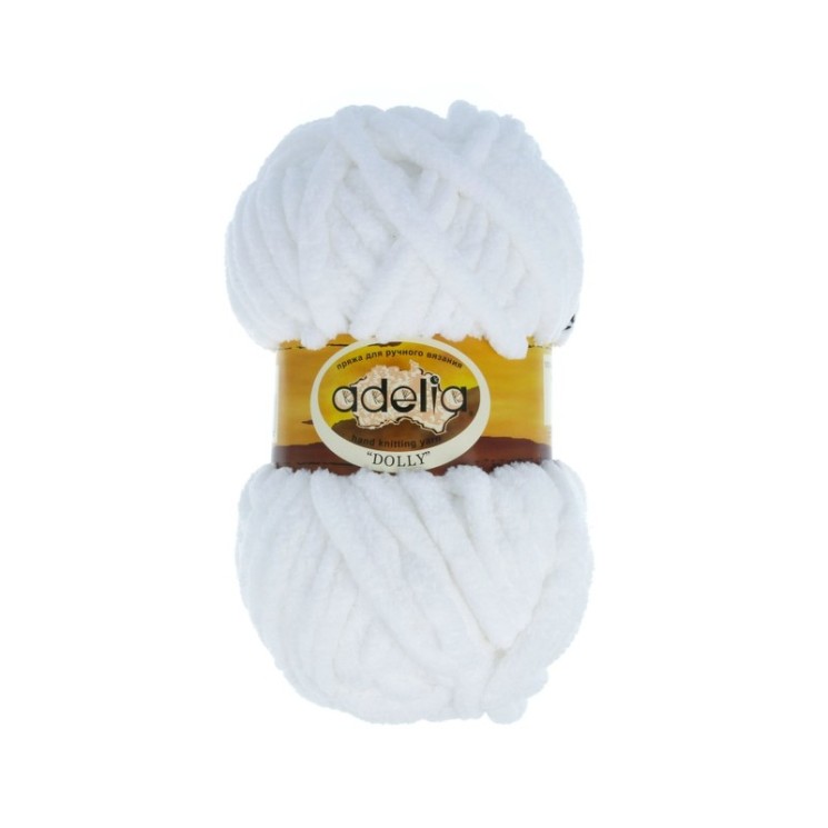 Пряжа ADELIA DOLLY (100% полиэстер) 5х100г/40м цв.01 БЕЛЫЙ