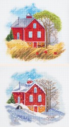 Набор для вышивания PANNA арт. DE-7002 Времена года: Осень, Зима 39х18 см