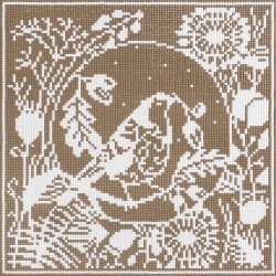 Кристальная мозаика на холсте ФРЕЯ арт.ALVR-09 090 Кружевная птица 24,5х24,5 см