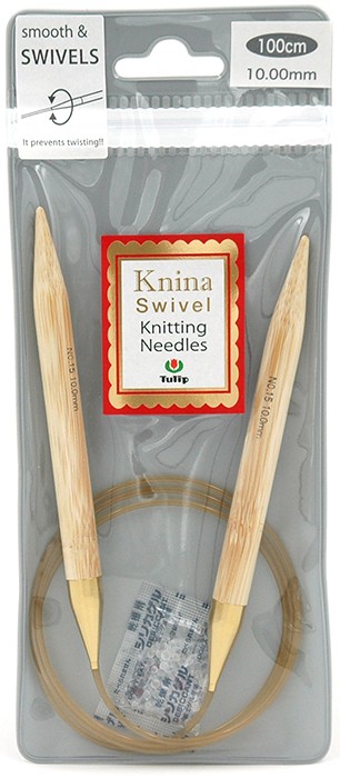 1001000 Tulip Спицы круговые "Knina Swivel" 10мм / 100см, натуральный бамбук