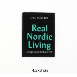Аппликации пришивные арт.TBY.2411 Real Nordic Living 4,5х3см,черный уп.20 шт