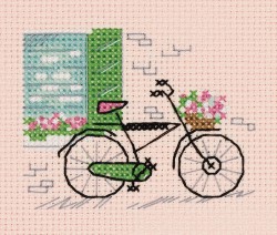 Набор для вышивания KLART арт. 8-408 Зарисовки. Велосипед 10,5х9 см