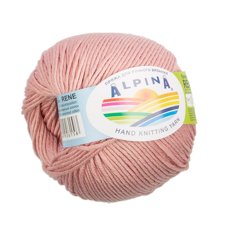 Пряжа ALPINA RENE (100% мерсеризованный хлопок) 10х50г/105м цв.019 античная роза