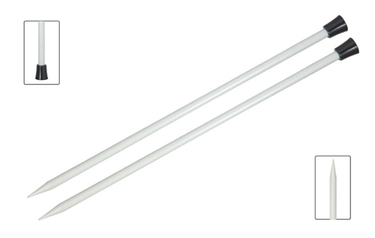 45204 Knit Pro Спицы прямые Basix Aluminum 4мм/25см, алюминий, серебристый 2 шт.