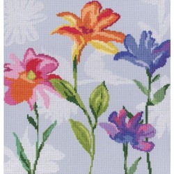 Набор для вышивания РТО арт.M570 Цветы радуги 27/5х28 см упак (1 шт)
