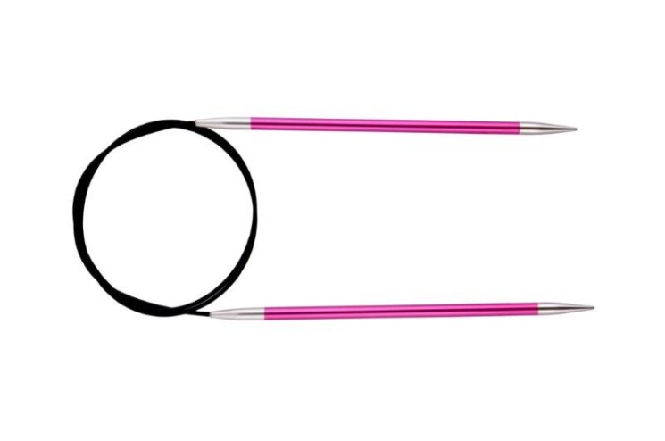 47191 Knit Pro Спицы круговые Zing 5мм/120см, алюминий, рубиновый
