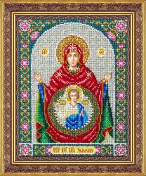 Набор для вышивания бисером ПАУТИНКА арт.Б-1101 Пресвятая Богородица Знамение 20х25 см