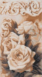 Кристальная мозаика на холсте ФРЕЯ арт.ALVR-14 016 Чайные розы 36,8х20,5 см