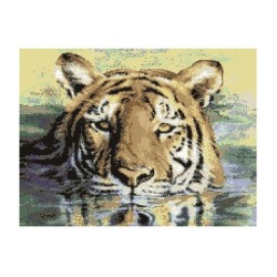 Картины мозаикой Molly арт.GZ137 Плывущий Тигр (23 Цвета) 40х50 см упак