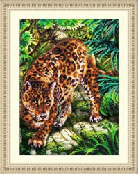 Набор для вышивания бисером ПАУТИНКА арт.Б-1491 В джунглях 28х38 см
