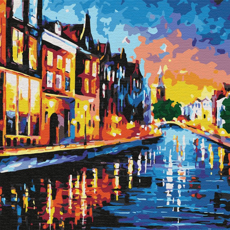 Картины по номерам Molly арт.KHM0041 Каналы Амстердама (24 цвета) 30х30 см