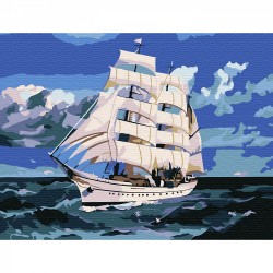 Картины по номерам Molly арт.KH0793 Корабль в море (14 цветов) 15х20 см