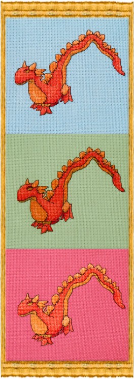 Набор для вышивания NIMUE арт.125-B006 K 3 Dragons (Три дракона) 15х45 см