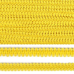 Тесьма TBY Шанель плетеная шир.12мм 0384-0016 цв.143 желтый уп.18,28м
