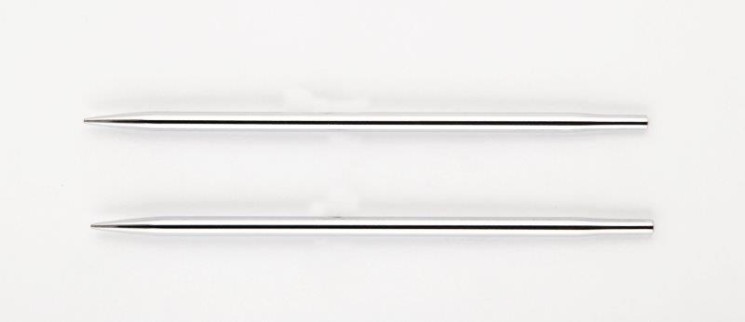 10425 Knit Pro Спицы съемные "Nova Metal" 4,5мм для длины тросика 20см, никелированная латунь, серебристый, 2шт