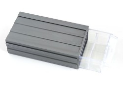 Контейнер для мелочей пластмассовый (11х20х6см) цв. серый