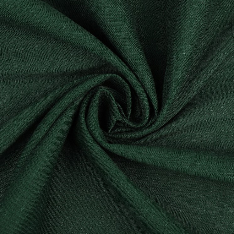 Ткань льняная TBYLi-1002-09 190г/м 40% лен 60%виск. шир 140см цв.09 тем.зеленый рул 10м