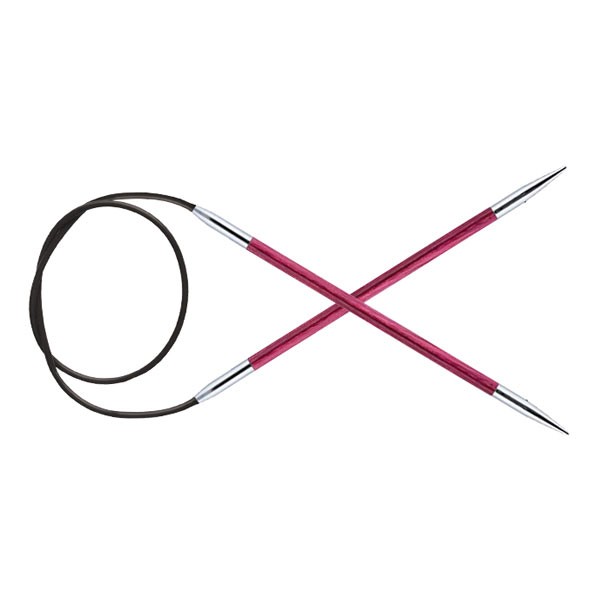 29115 Knit Pro Спицы круговые Royale 4мм 100см, ламинированная береза, розовая фуксия