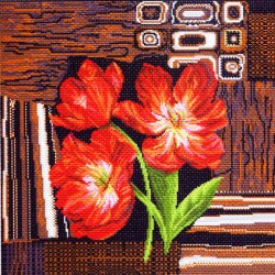 Рисунок на канве МАТРЕНИН ПОСАД арт.41х41 - 1267 Тюльпаны на ковре упак (1 шт)