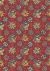 Ткань для пэчворка PEPPY Сказочный Восток 146 г/м  100% хлопок цв.СВ-14 красный уп.50х55 см