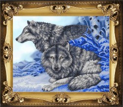 Рисунок на ткани бисером БЛАГОВЕСТ арт.К-2010 Волки упак