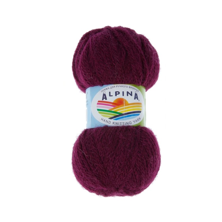 Пряжа ALPINA ALPACA TRENZA (90% альпака/ 10% полиамид) 4х50г/150м цв.18 т.лиловый упак