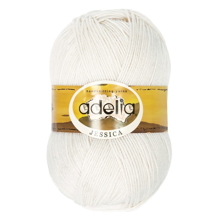 Пряжа ADELIA JESSICA (67% шерсть, 33% полиэстер) 5х100г/260м цв.01 БЕЛЫЙ