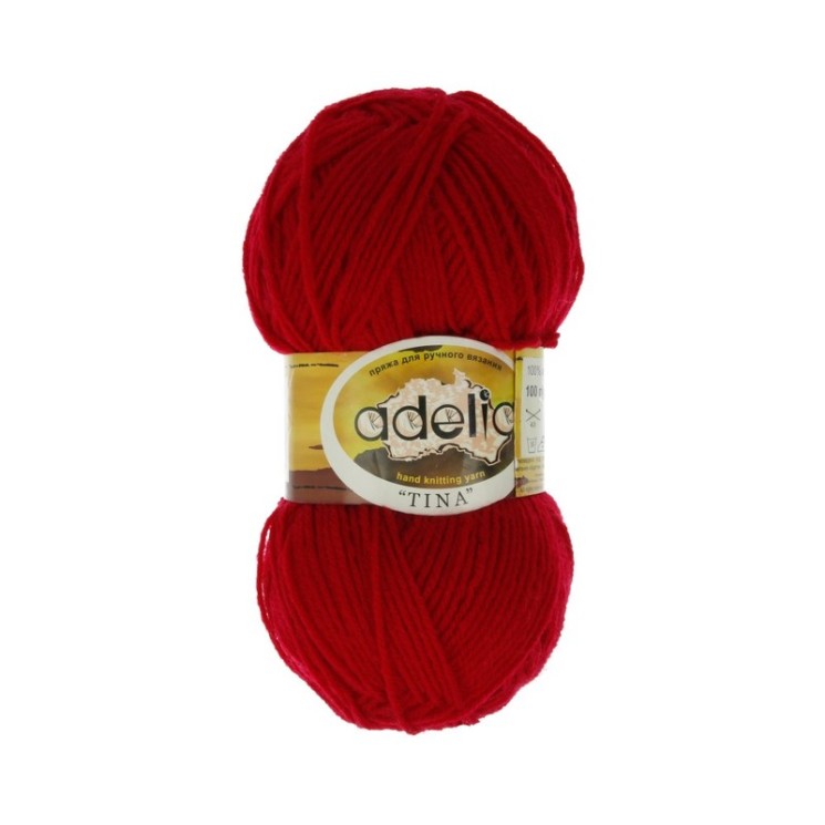 Пряжа ADELIA TINA (100% акрил) 5х100г/308м цв.027 т.красный