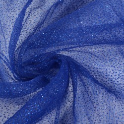 Фатин с блестками арт.1624-85 шир.150см 100% полиэстер цв.т.синий рул.15-28м