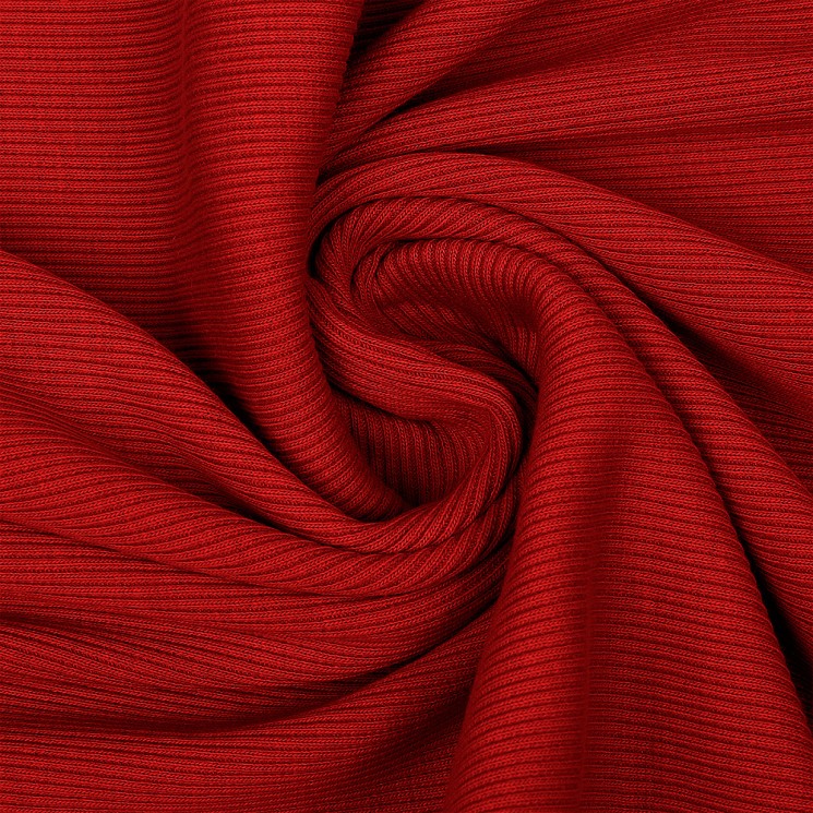 Ткань трикотаж Кашкорсе с лайкрой 350г пенье 60+60см красный 18-1550 пач.20-30кг