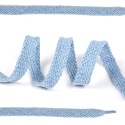 Шнурки плоские 10мм х/б дл.150см цв.020 голубой (10 комп)