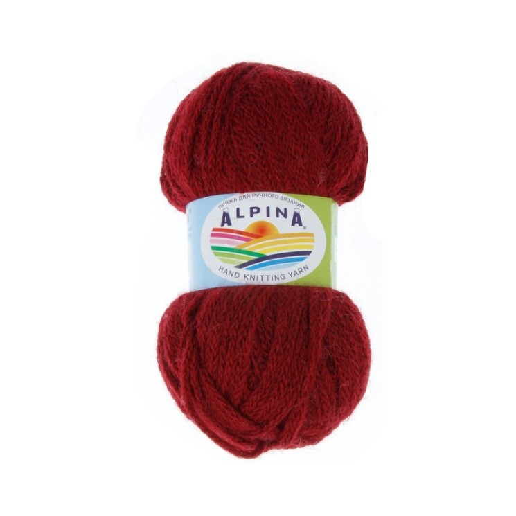 Пряжа ALPINA ALPACA TRENZA (90% альпака/ 10% полиамид) 4х50г/150м цв.09 бордовый упак