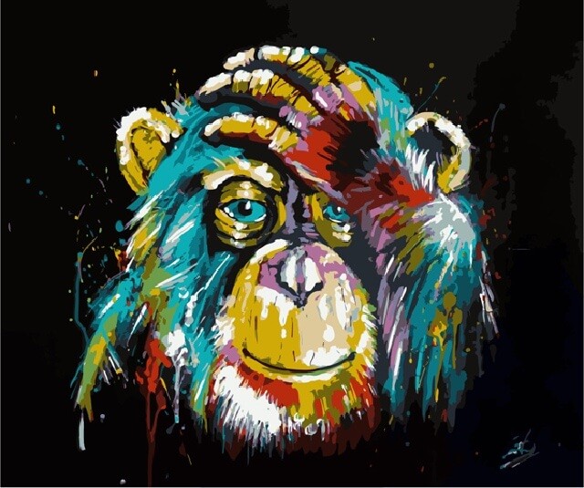 Рисование по номерам Радужная обезьяна MG2033 40х50 тм Цветной
