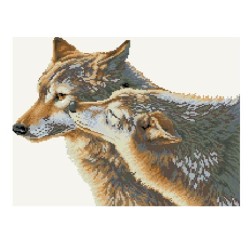 Картины мозаикой Molly арт.GZ036 Волчья Нежность (23 Цвета) 40х50 см упак