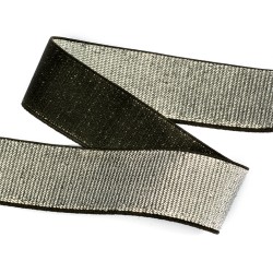 Резинка TBY тканая 30мм металлизированная ET.30BLS черный/серебро уп.30м